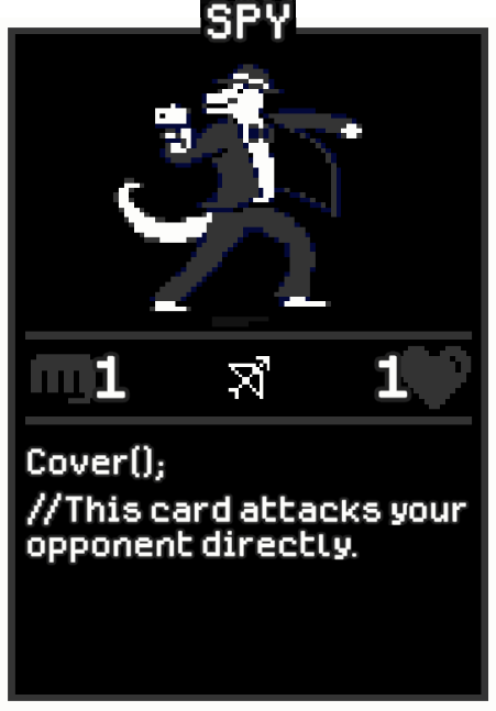 Spy card from Dataclysm TCG.