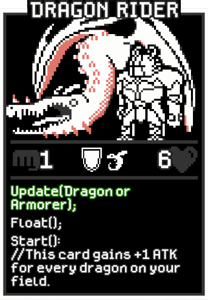 Dragon Rider card from Dataclysm TCG.