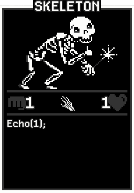 Skeleton card from Dataclysm TCG.