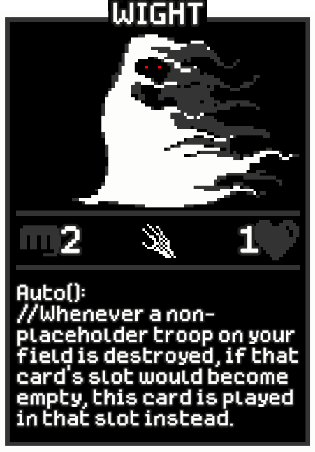 Wight card from Dataclysm TCG.