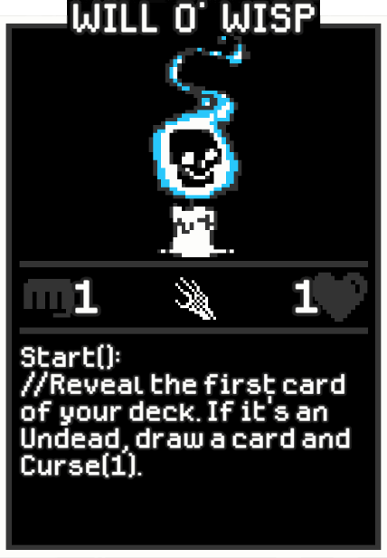 Will o' Wisp card from Dataclysm TCG.
