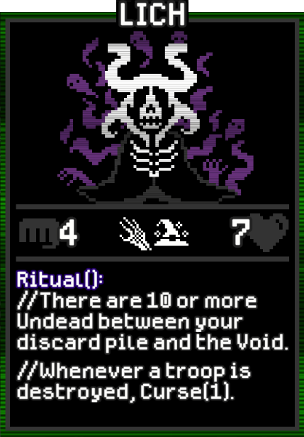 Lich card from Dataclysm TCG.