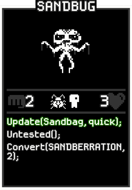 Sandbug card from Dataclysm TCG.