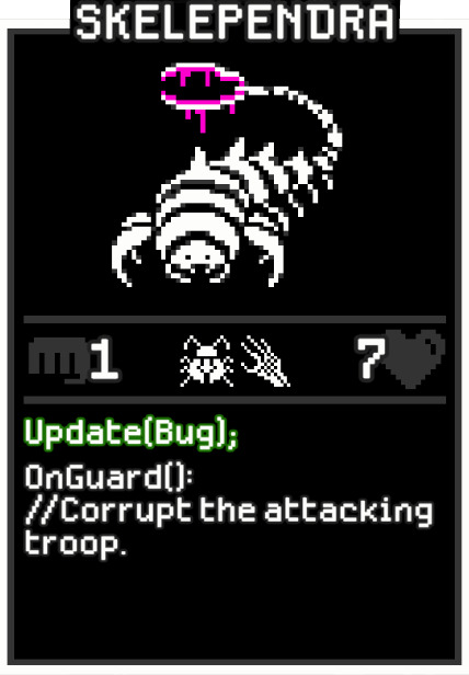 Skelependra card from Dataclysm TCG.