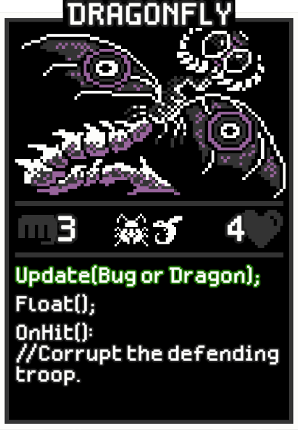 Dragonfly card from Dataclysm TCG.