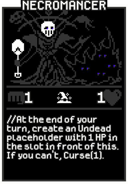 Necromancer card from Dataclysm TCG.