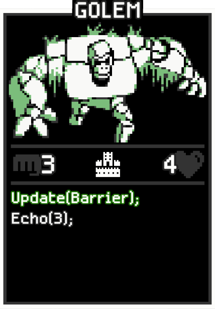Golem card from Dataclysm TCG.