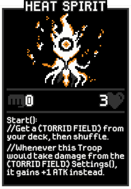 Heat Spirit card from Dataclysm TCG.