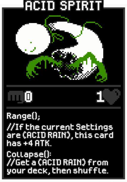 Acid Spirit card from Dataclysm TCG.