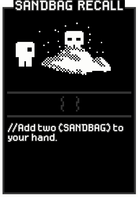 Sandbag Recall card from Dataclysm TCG.