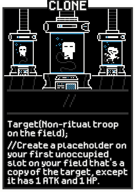 Clone card from Dataclysm TCG.