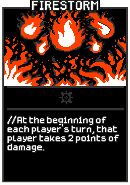 Firestorm card from Dataclysm TCG.