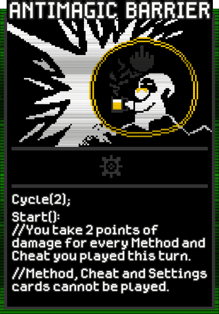 Antimagic Barrier card from Dataclysm TCG.